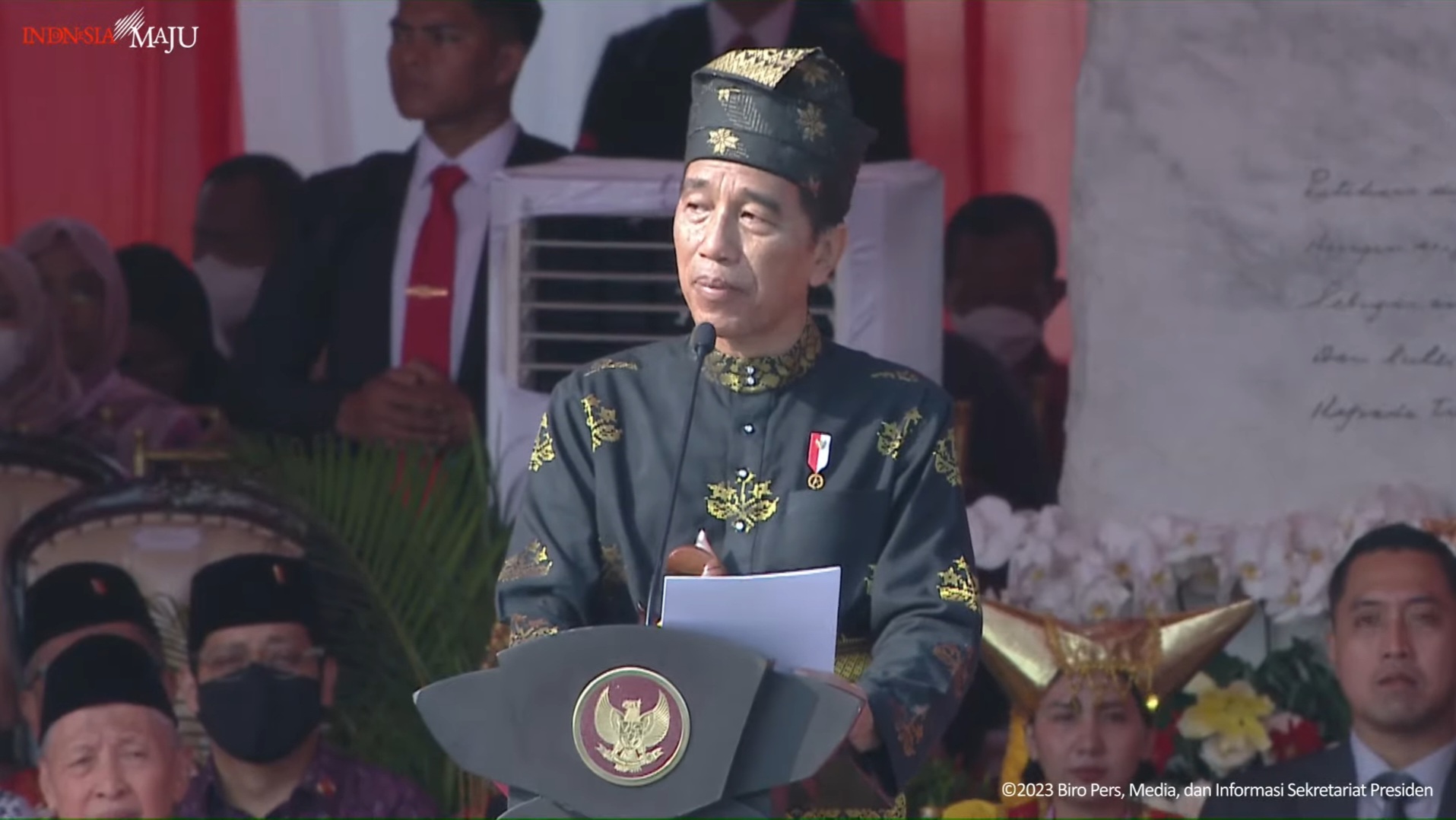 Presiden Jokowi dalam upacara Perinagatan Hari Lahir Pancasila 2023