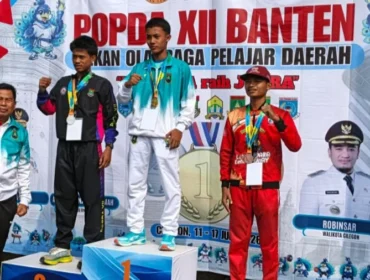 Kontingen Cabor Atletik Kota Cilegon Raup 3 Medali Emas dan 1 Perak di hari pertama.