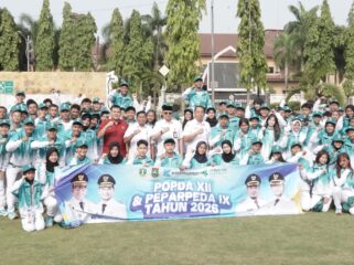 Pelepasan kontingen atlet Kota Cilegon yang akan bertanding pada POPDA XII Banten 2026.